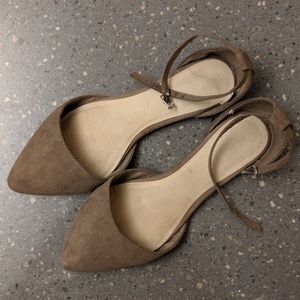 Gap Gray Suede Flats With Straps